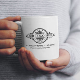 Logo upload, webadres, professioneel bedrijf koffiemok