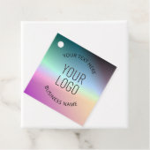 Logo uploaden | Kleurrijke veranderende gradiëntkl Bedankjes Labels (In situ)