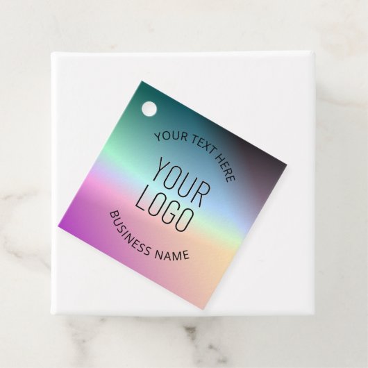 Logo uploaden | Kleurrijke veranderende gradiëntkl Bedankjes Labels (In situ)