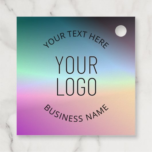 Logo uploaden | Kleurrijke veranderende gradiëntkl Bedankjes Labels (Achterkant)