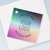 Logo uploaden | Kleurrijke veranderende gradiëntkl Bedankjes Labels