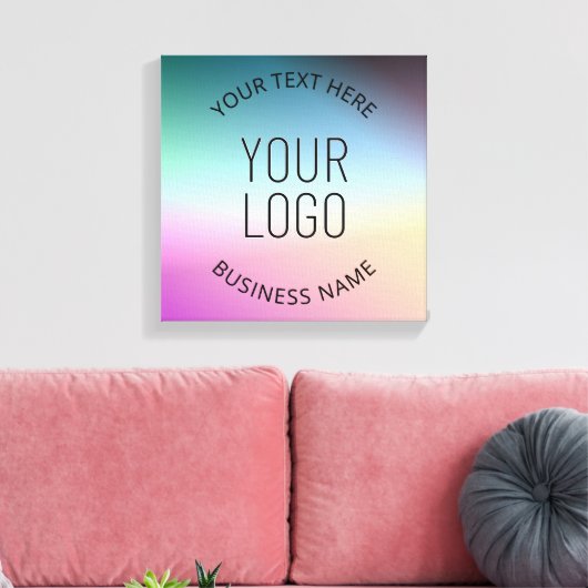 Logo uploaden | Kleurrijke veranderende gradiëntkl Canvas Afdruk (Insitu (Woonkamer))
