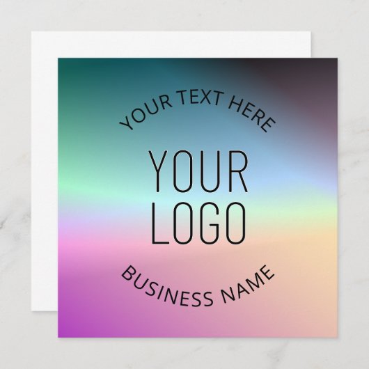 Logo uploaden | Kleurrijke veranderende gradiëntkl Kaart (Voorkant / Achterkant)