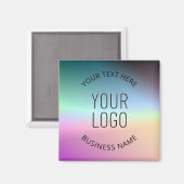 Logo uploaden | Kleurrijke veranderende gradiëntkl Magneet (Voorkant / Achterkant)