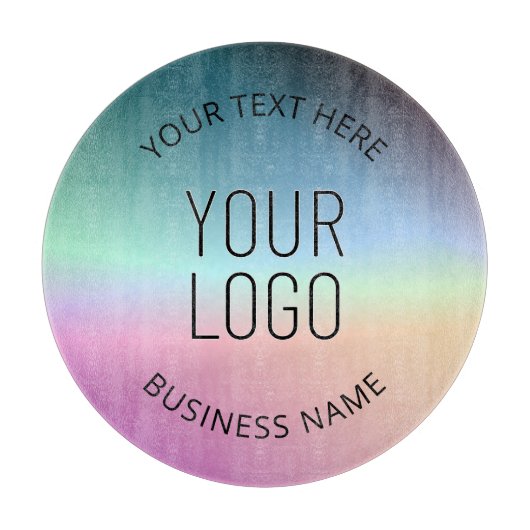 Logo uploaden | Kleurrijke veranderende gradiëntkl Snijplank (Voorkant)