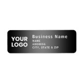 Logo uploaden | Modern gradiënt grijs retouradres Etiket (Voorkant)