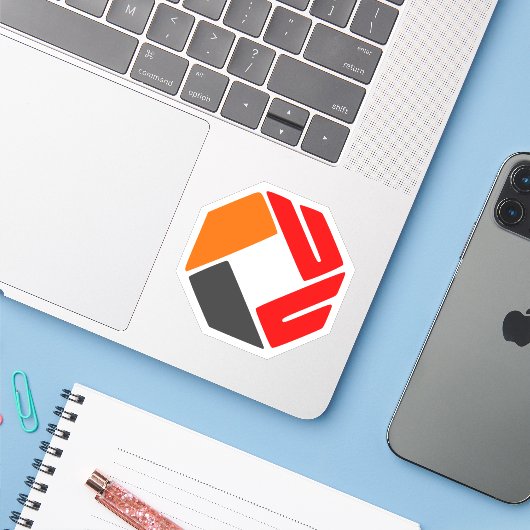 Logo uploaden sticker (Laptop met iPhone)