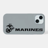 Logo USMC empilé noir (Verso Horizontal)
