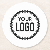 Logo van aangepast bedrijf ronde kartonnen onderzetter (Voorkant)