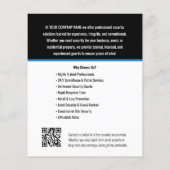 Logo van beveiligingsbedrijf Blue Custom Flyer (Achterkant)