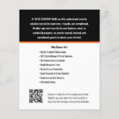 Logo van beveiligingsbedrijf Orange Custom Flyer (Achterkant)