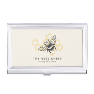 Logo van bijen Rustische imker Visitekaarthouder