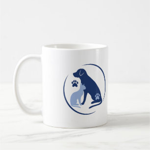 Logo van Blauwe Hond en Kat of het logo van uw eig Koffiemok
