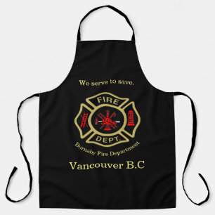 Logo van brandweer We dienen om RG te redden Schort