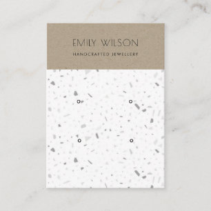 LOGO VAN CHIC KRAFT WHITE TERRAZZO 2 EARING DISPLA VISITEKAARTJE