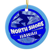 Logo van de blauwe surfer van North Shore Hawaii