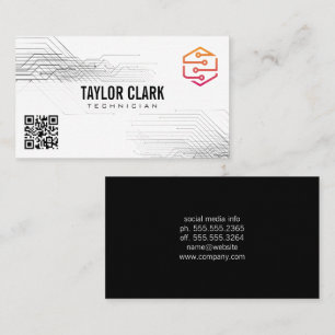 Logo van de Component van de Circuit   QR-code Visitekaartje
