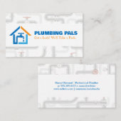 Logo van de kraan | Pijpsysteem achtergrond Visitekaartje (Voorkant / Achterkant)