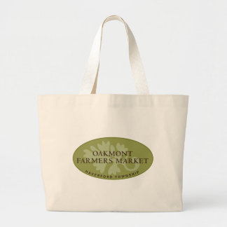 Logo van de landbouwmarkt van Oakmont Grote Tote Bag