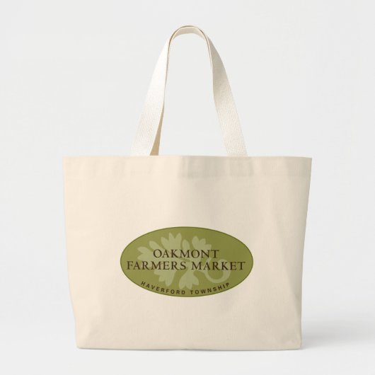 Logo van de landbouwmarkt van Oakmont Grote Tote Bag (Voorkant)