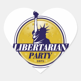 Logo van de libertariële partij hart sticker
