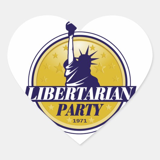 Logo van de libertariële partij hart sticker (Voorkant)