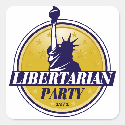 Logo van de libertariële partij vierkante sticker (Voorkant)