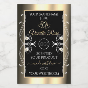 Logo van de Luxury Jewels Black Gold Decor Product Voedselcontainer Etiket