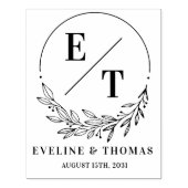 Logo van de moderne florale baardheids-bruiloft 	rubberstempel (Afrduk)