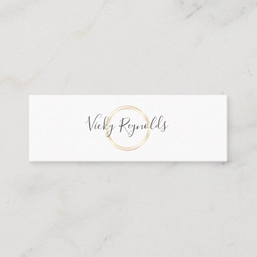 Logo van de moderne gouden cirkel mini visitekaartje (Voorkant)