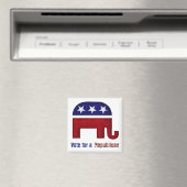 Logo van de republikeinse olifant magneet (Insitu (Vaatwasser))