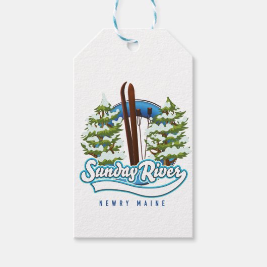 Logo van de Sunday River Newry Maine Cadeaulabel (Voorkant)