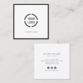 Logo van de zwarte grensonderneming vierkante visitekaartje (Voorkant / Achterkant)