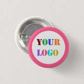 Logo van een merk zakelijke promotieknop voorbeeld ronde button 3,2 cm (Voorkant /achterkant)