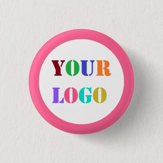 Logo van een merk zakelijke promotieknop voorbeeld ronde button 3,2 cm (Voorkant)