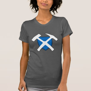 Logo van geoloogshamer met Schotse vlag T-shirt