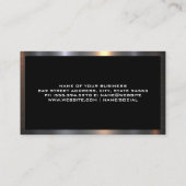 Logo van glanzend glas | Metaalgrens Visitekaartje (Achterkant)