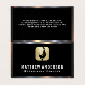 Logo van glanzend glas | Metaalgrens Visitekaartjes (Buitenkant ongevouwen)