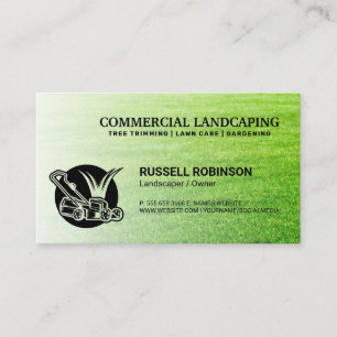 Logo van grasmaaier Gazon landschap Visitekaartje
