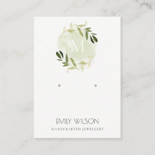 LOGO VAN GREENSE FOLIAGE MONOGRAM EARRING VISITEKAARTJE