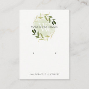 LOGO VAN GREENSE FOLIAGE MONOGRAM EARRING VISITEKAARTJE