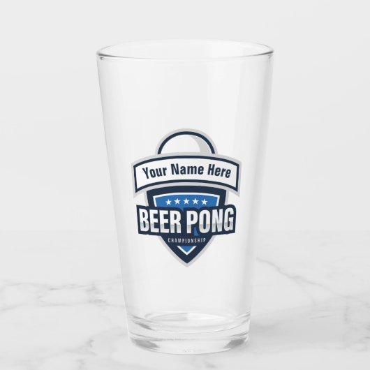 Logo van het  kampioenschap beer Pong Glas (Voorkant)