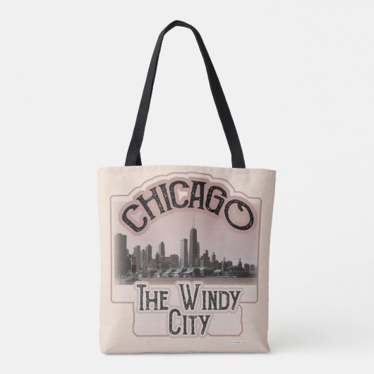Logo van het stadsontwerp van Chicago Windy Draagtas (Achterkant)