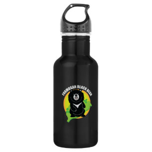 Logo van het zwarte beer van Formosan (Taiwan) Waterfles