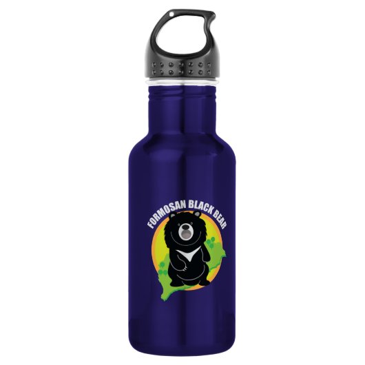 Logo van het zwarte beer van Formosan (Taiwan) Waterfles (Voorkant)