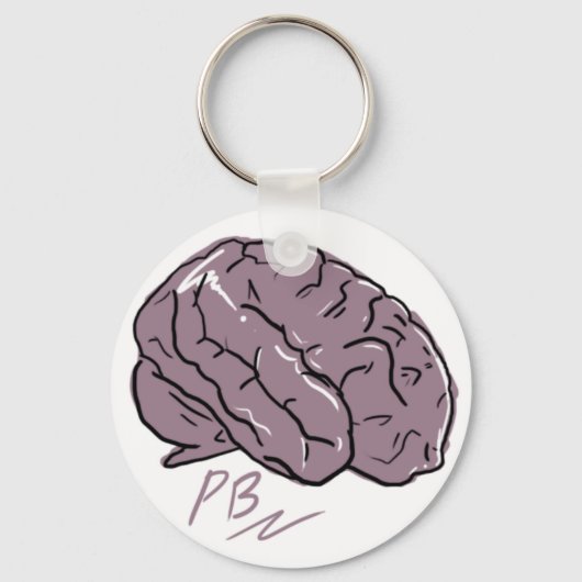 Logo van kunststofbrein sleutelhanger (Voorkant)