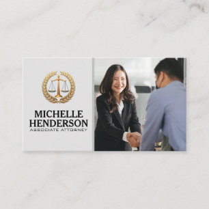 Logo van legale justitie   Handdruk zakelijke deal Visitekaartje