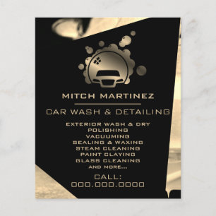 Logo van metallische autobel flyer