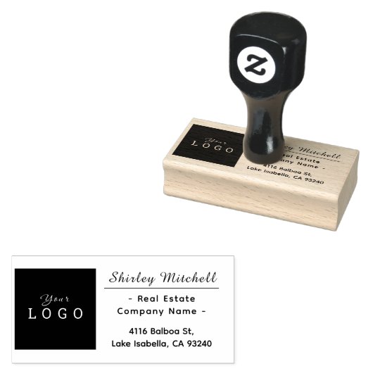 Logo van onroerend goed bedrijf - Aangepaste naam  Rubberstempel (Gestempeld)