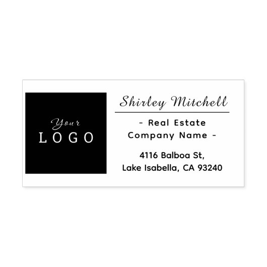 Logo van onroerend goed bedrijf - Aangepaste naam Rubberstempel (Afrduk)